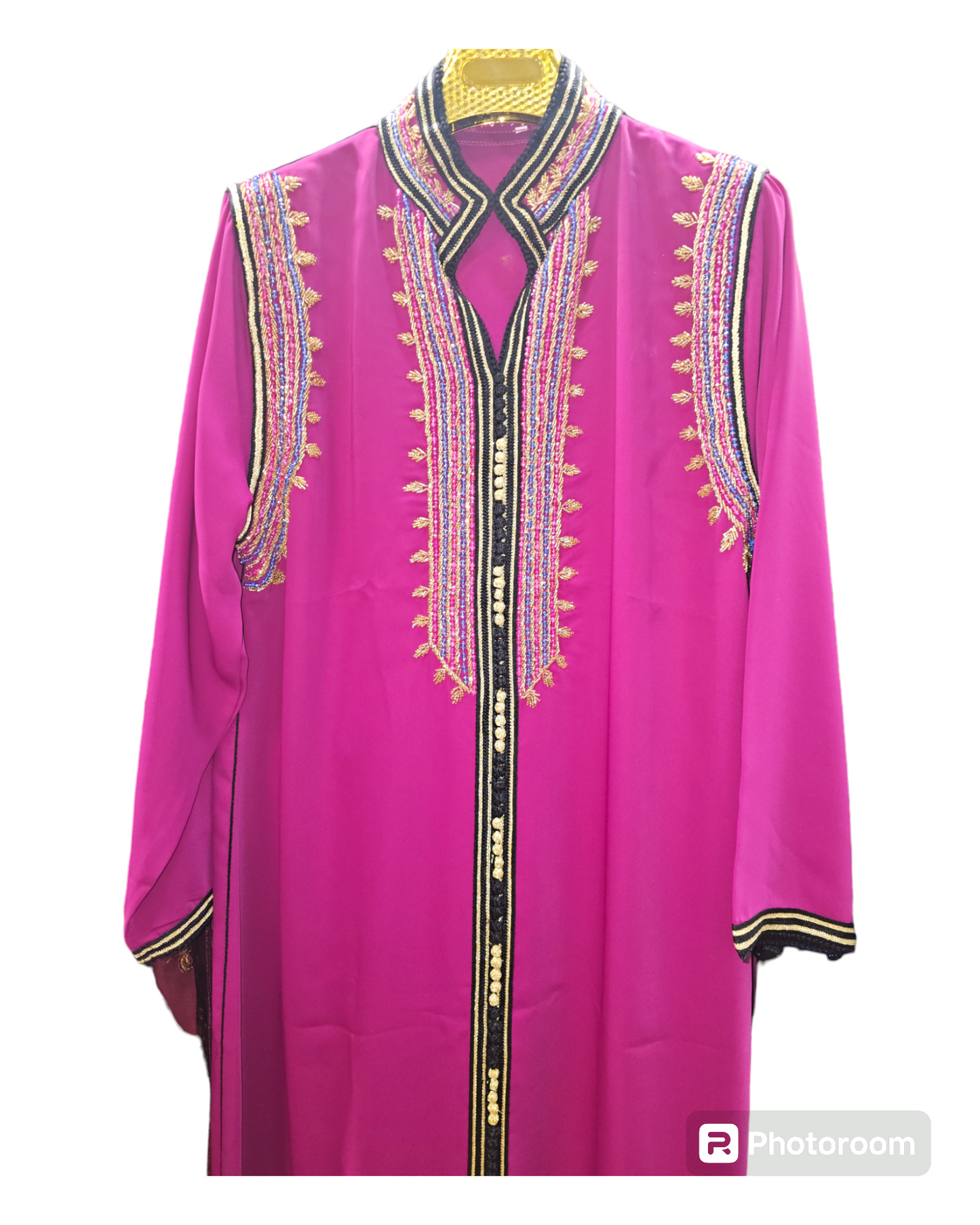 Kaftan  , Caftan con perlas Jalabiya Middle Kaftan Women Eid Muslim Belt Dress