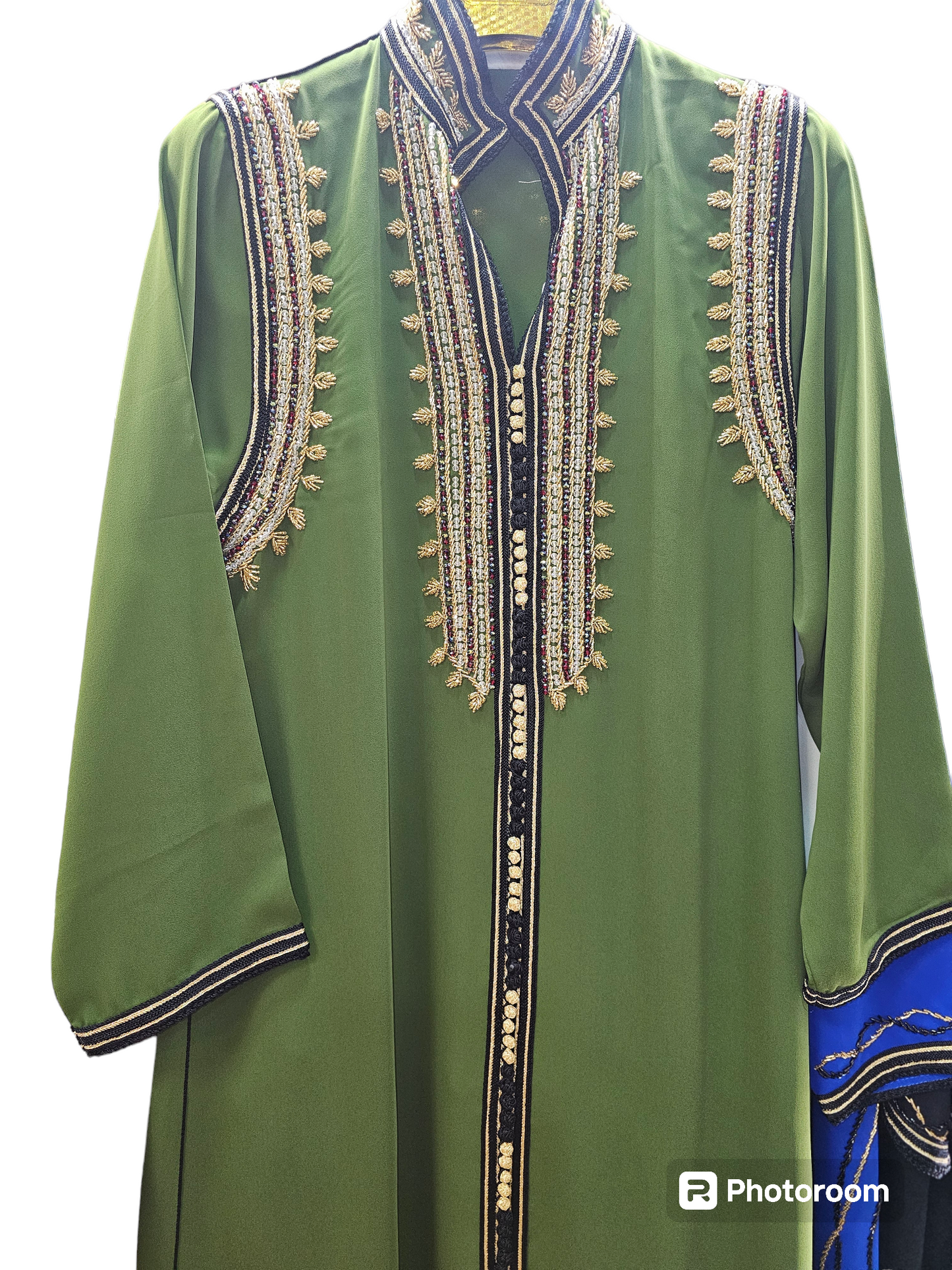 Kaftan  , Caftan con perlas Jalabiya Middle Kaftan Women Eid Muslim Belt Dress