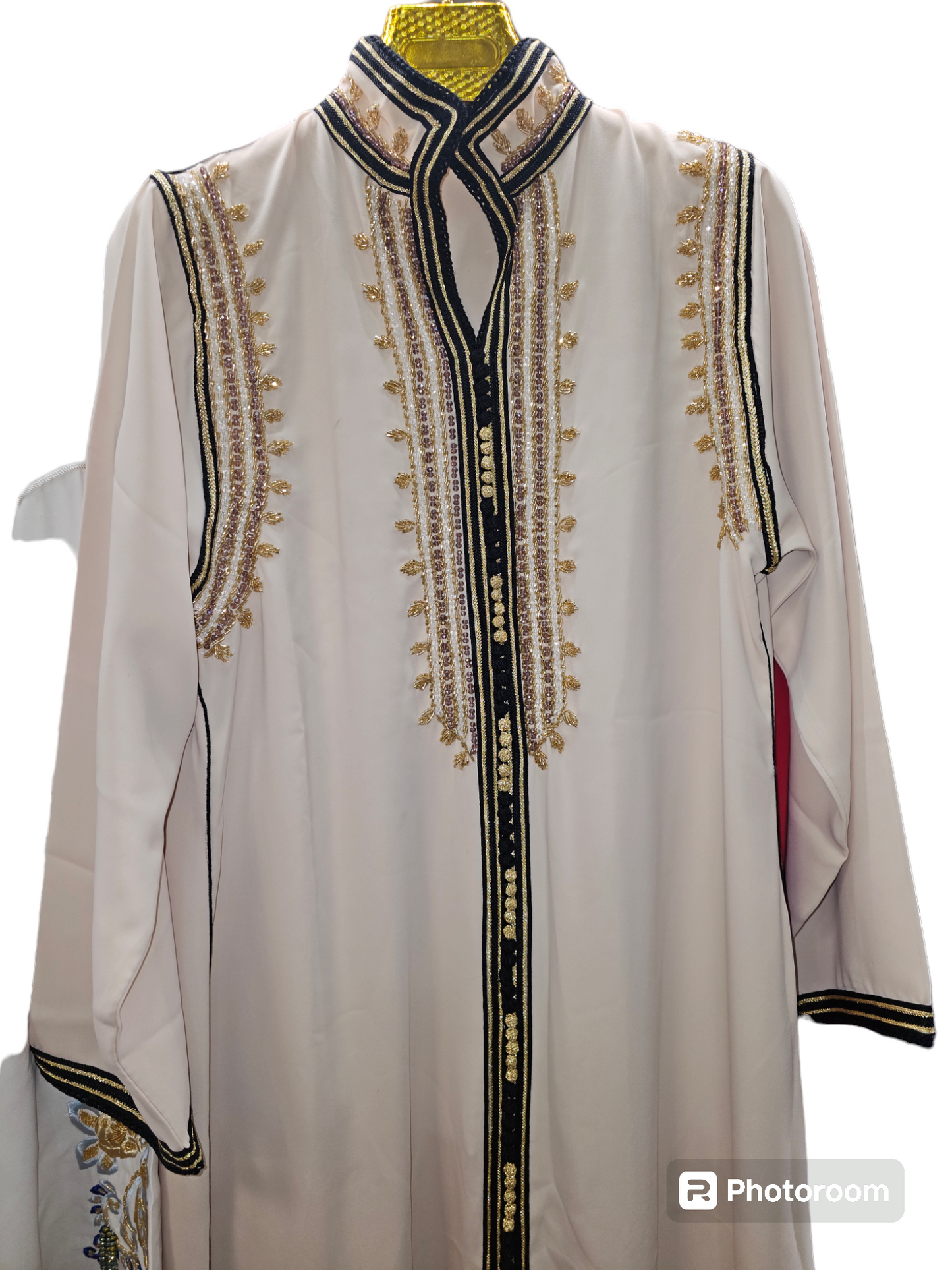 Kaftan  , Caftan con perlas Jalabiya Middle Kaftan Women Eid Muslim Belt Dress