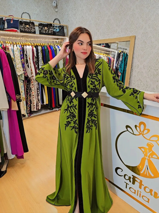 Caftan Radia ,ropa árabe islámica marroqui, , caftán Abaya,Vestido largo musulmán de fiesta Eid