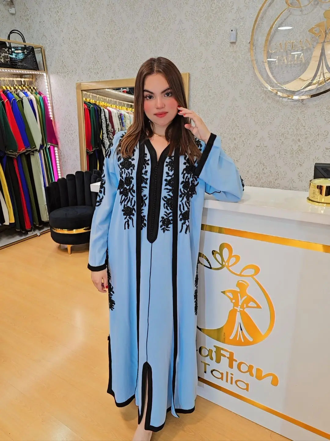 Caftan chadia kimono 2 piezas  ,ropa árabe islámica marroqui, , caftán Abaya,Vestido largo musulmán de fiesta Eid