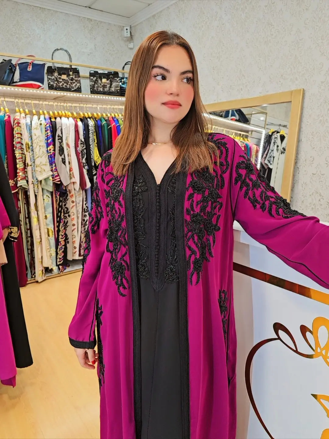 Caftan chadia kimono 2 piezas  ,ropa árabe islámica marroqui, , caftán Abaya,Vestido largo musulmán de fiesta Eid