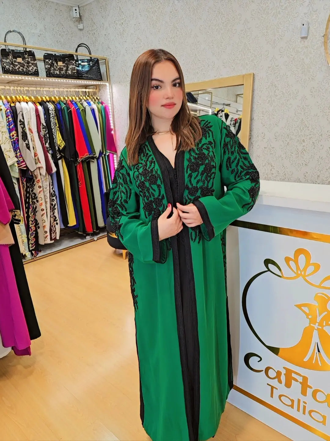 Caftan chadia kimono 2 piezas  ,ropa árabe islámica marroqui, , caftán Abaya,Vestido largo musulmán de fiesta Eid