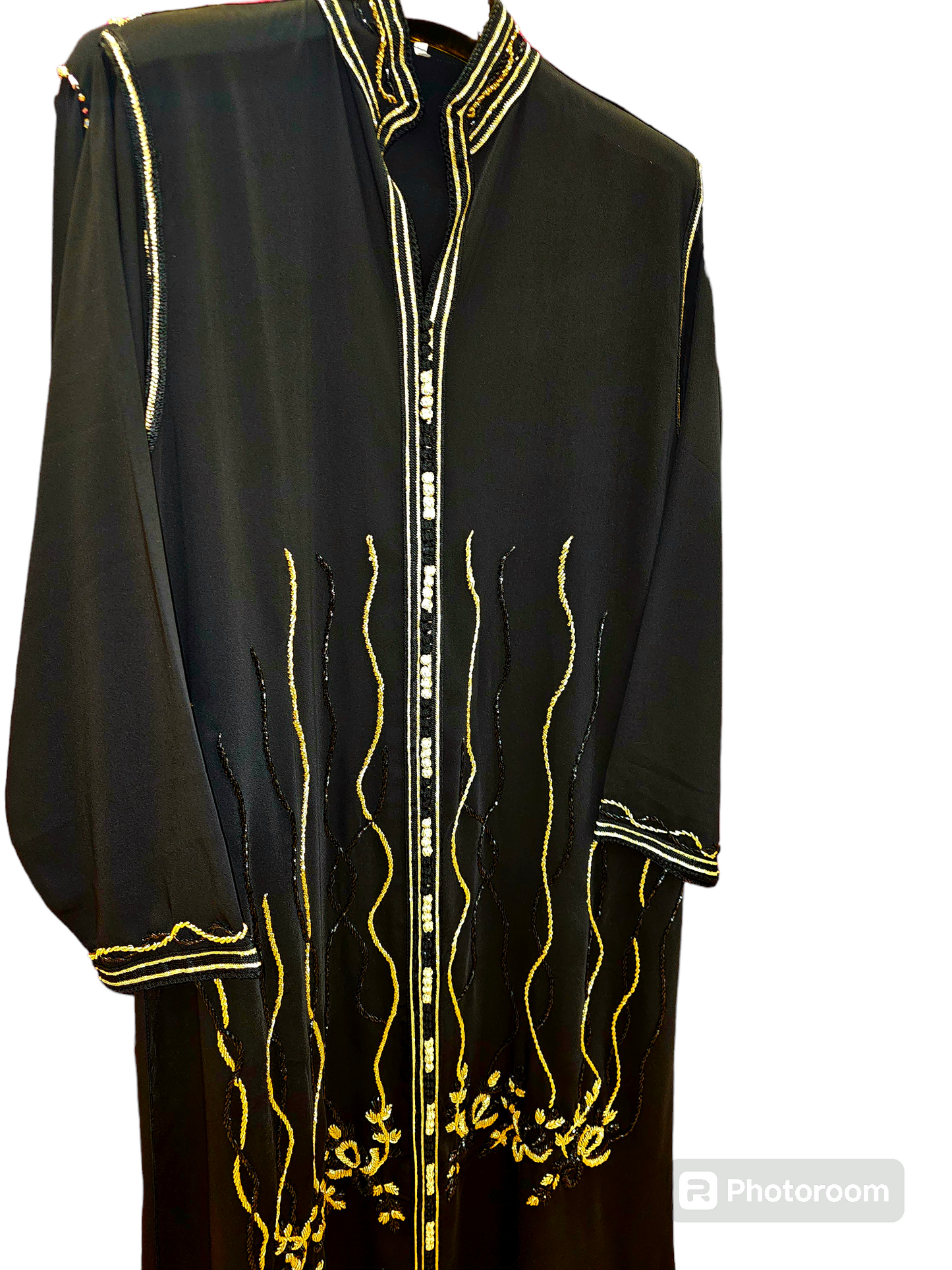 Kafyan Faiza , Caftan con perlas Jalabiya Middle Kaftan Women Eid Muslim Belt Dress