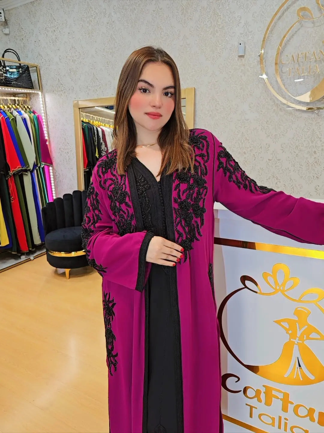 Caftan chadia kimono 2 piezas  ,ropa árabe islámica marroqui, , caftán Abaya,Vestido largo musulmán de fiesta Eid