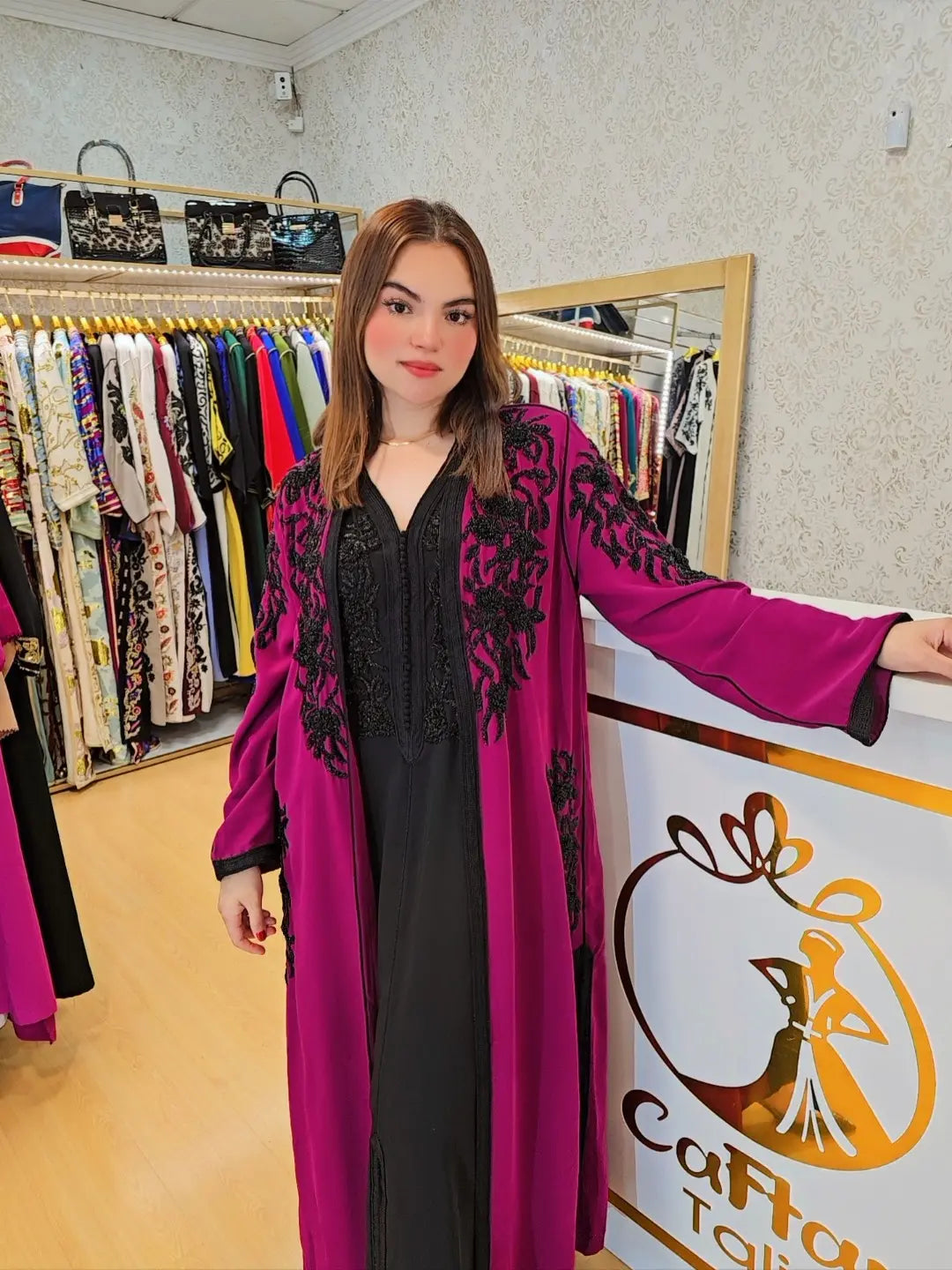 Caftan chadia kimono 2 piezas  ,ropa árabe islámica marroqui, , caftán Abaya,Vestido largo musulmán de fiesta Eid