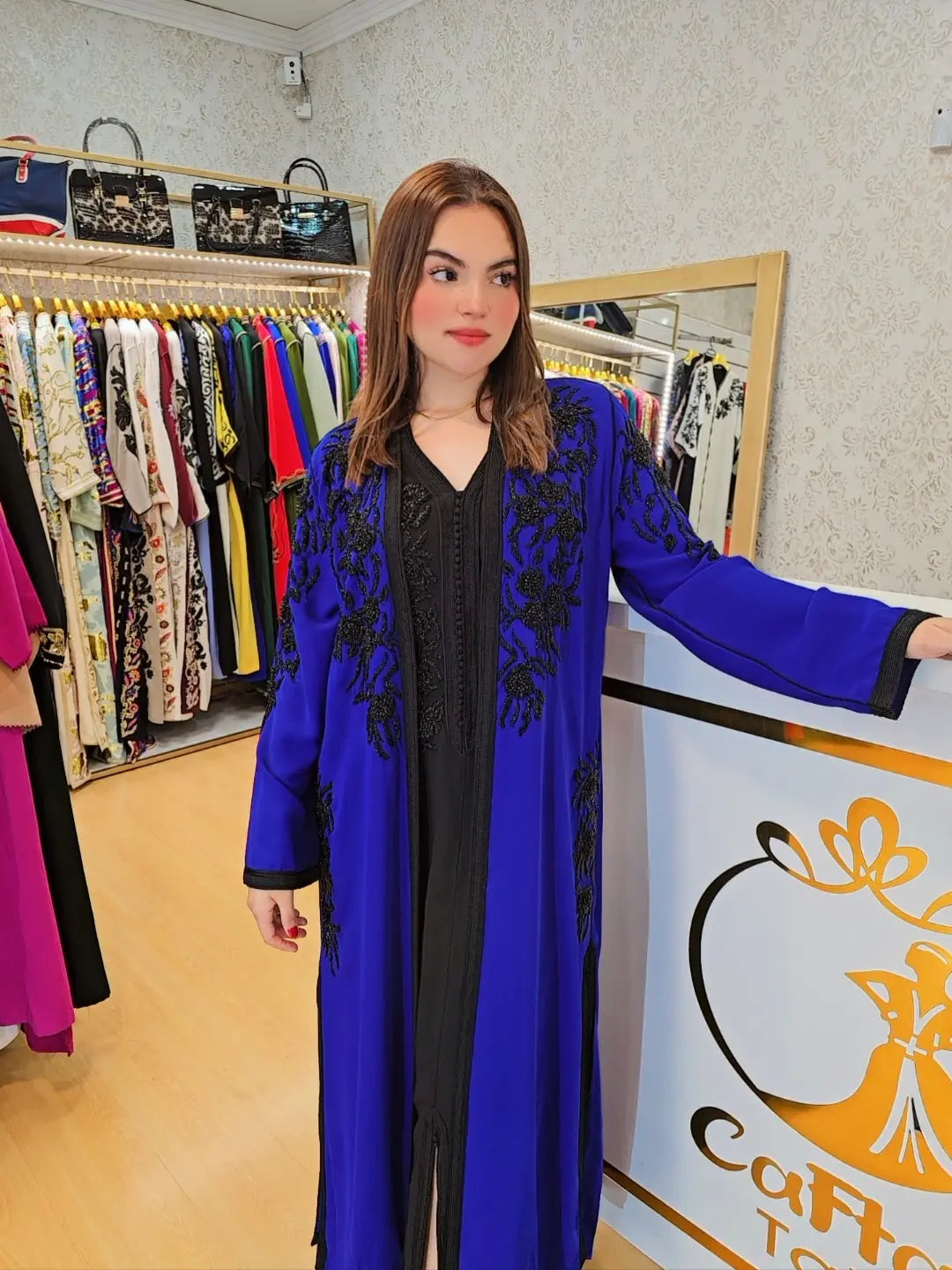 Caftan chadia kimono 2 piezas  ,ropa árabe islámica marroqui, , caftán Abaya,Vestido largo musulmán de fiesta Eid