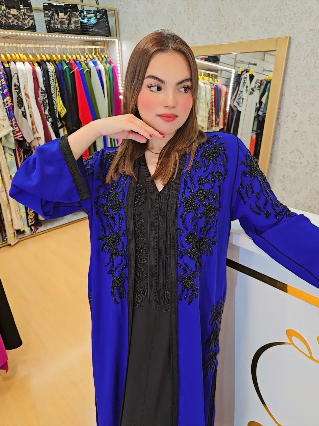 Caftan chadia kimono 2 piezas  ,ropa árabe islámica marroqui, , caftán Abaya,Vestido largo musulmán de fiesta Eid