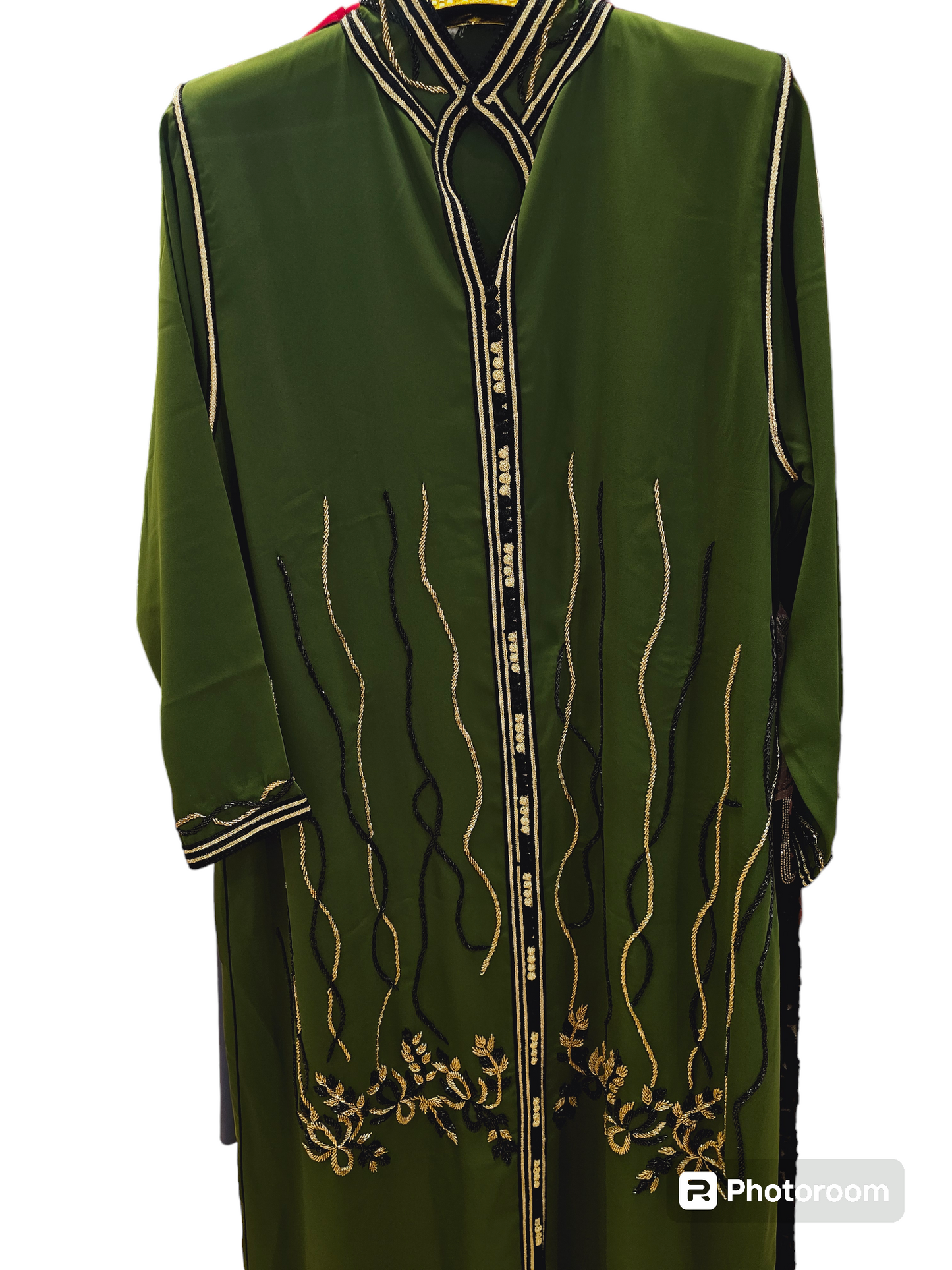 Kafyan Faiza , Caftan con perlas Jalabiya Middle Kaftan Women Eid Muslim Belt Dress